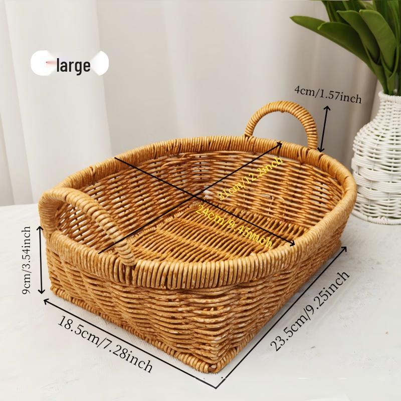 Imitation Rattan Plastic Snack & Fruit Serving Basket