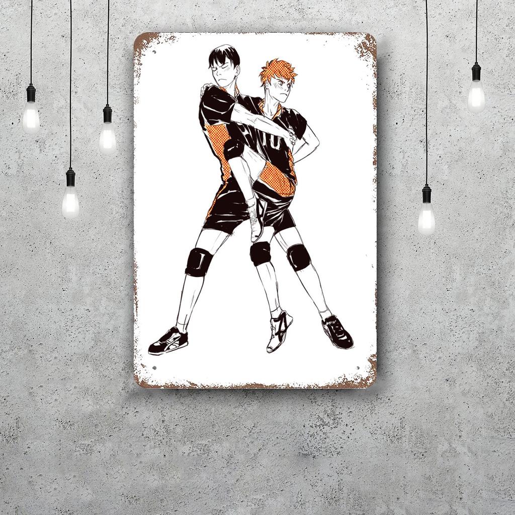 Haikyu Hinata Animation Vintage Metal Tin Signs Posters Decor Retro Metal Plaque Wall Art Decor for Garage Bar