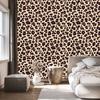 Animal Skin Wallpaper Beige and Burgundy 50x1000