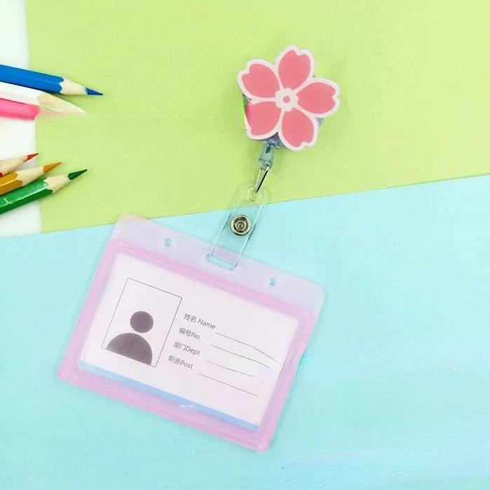 transparent Plastic Doctor Nurse ID Card Sleeve Badge Card Cover Retractable Badge Card Holder cover Protector
