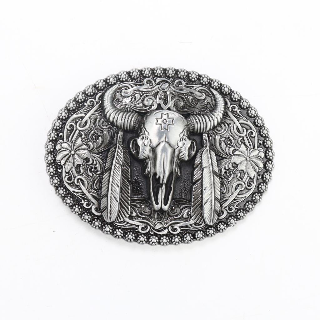 Zinc Western Denim Belt Buckle Bull Head Fishing Eagle Pistol Retro Belt Buckle Head