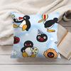 PPingu Cartoon Cute Cushion Cover Silky Short Plush Invisible Zipper Dustproof Sofa Pillow Case for Home Decor