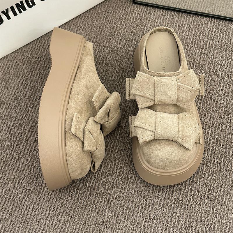 

Модные туфли-лодочки на среднем каблуке с бантом, женские тапочки на платформе, мюли, дизайнерские замшевые сандалии, летняя модная обувь 2025, новые тренды, повседневные кроссовки 40