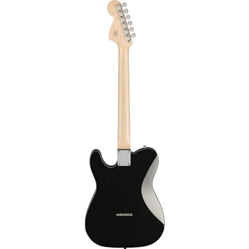 Squier by Fender Paranormal Esquire? Deluxe Electric Guitar, Maple Fingerboard, Black Pickguard, Metallic Black, with Soft Case