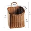 Rattan-Style Kitchen Storage Basket Wall Hanging Organizer Garlic Ginger Vegetables Utensils Small Handheld Decorative