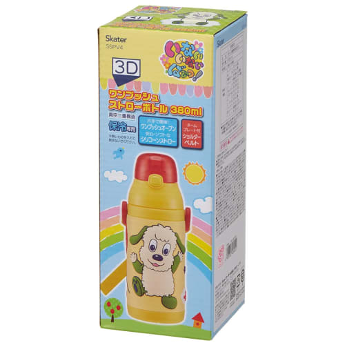 Skater Stainless Steel Children's Water Bottle, 380ml, with Straw, 3D Peek-a-Boo Design, SSPV4, Stainless Steel Straw