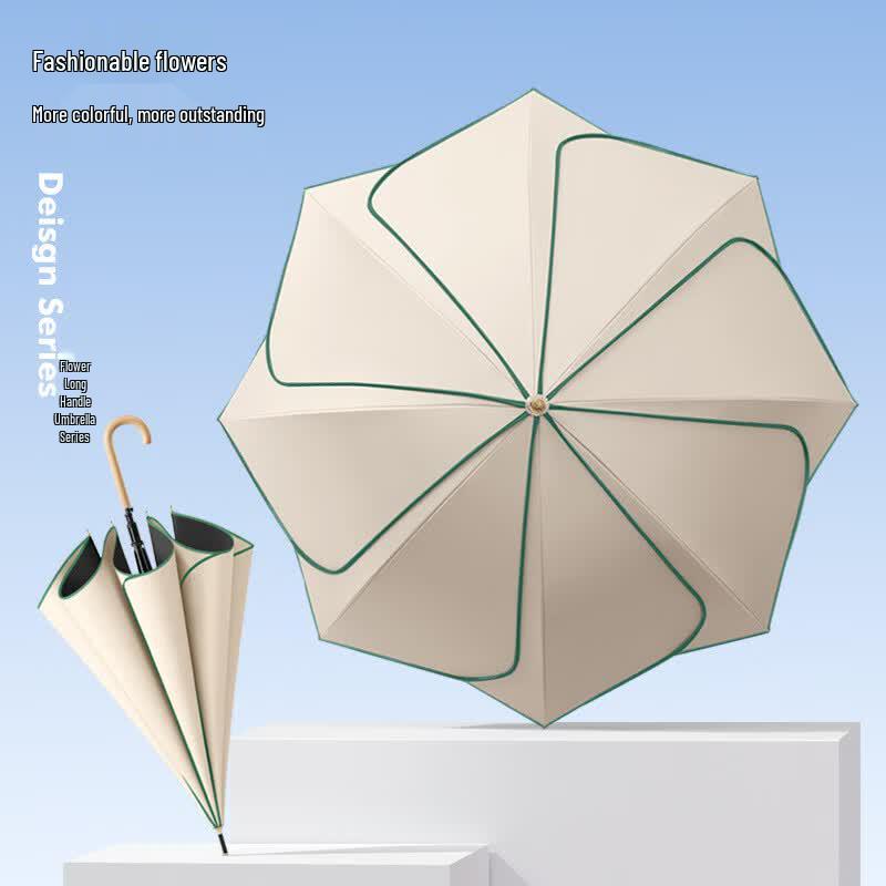 Xuriing Long Handle UV Protection Petal Umbrella (2-Pack)