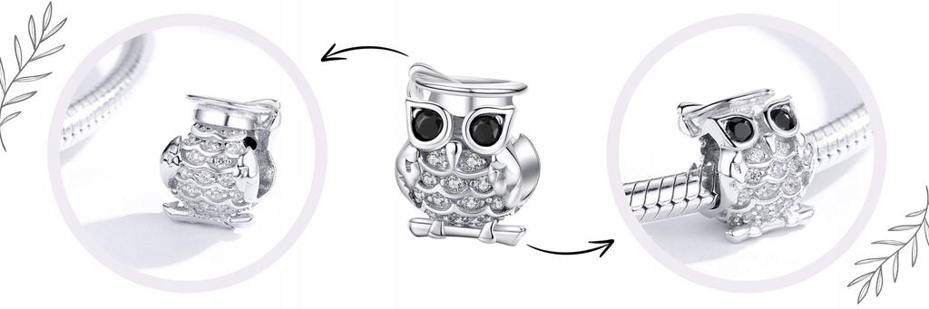 Owl Charm Pendant 925 Owl Bird Bead Charms Zirconia