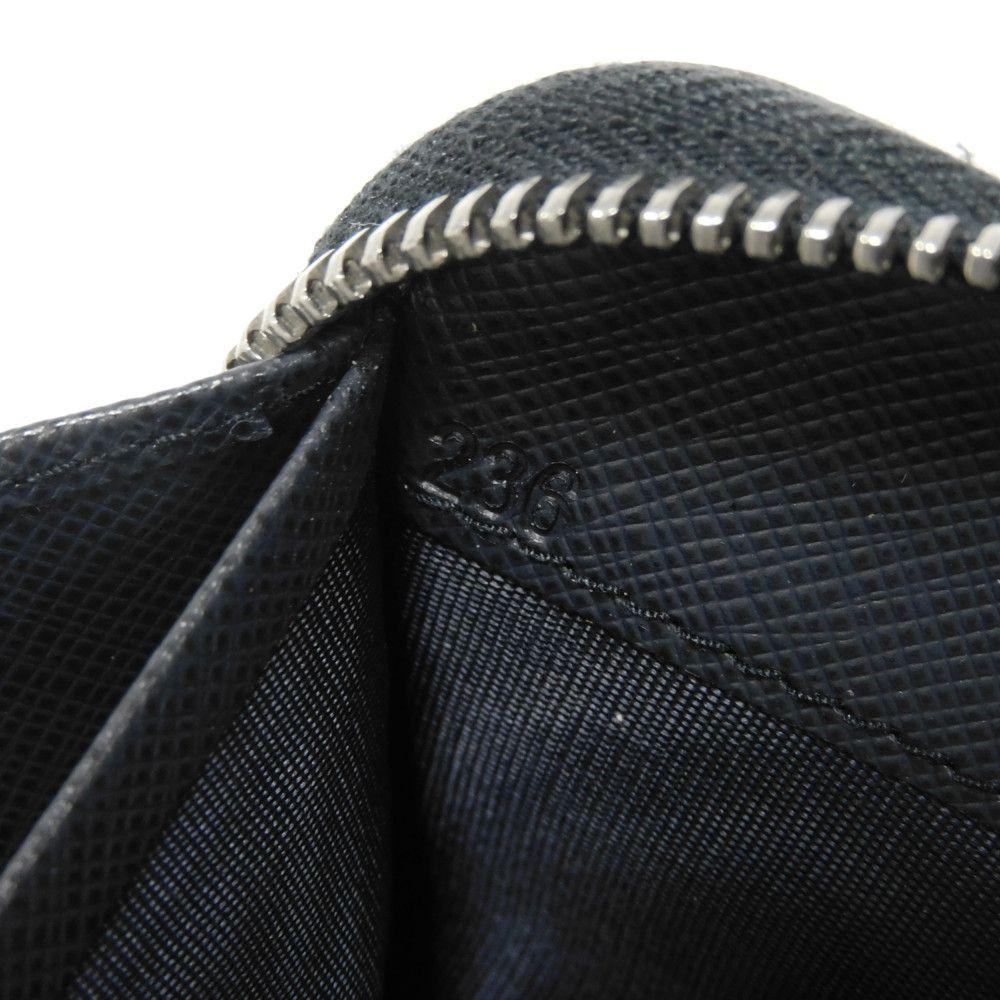 Used 11569 Saffiano Zip Around Wallet 2ML317 PN9 F0216 7940 Navy Zip Around Logo Embossed Baltic Unisex from Japan