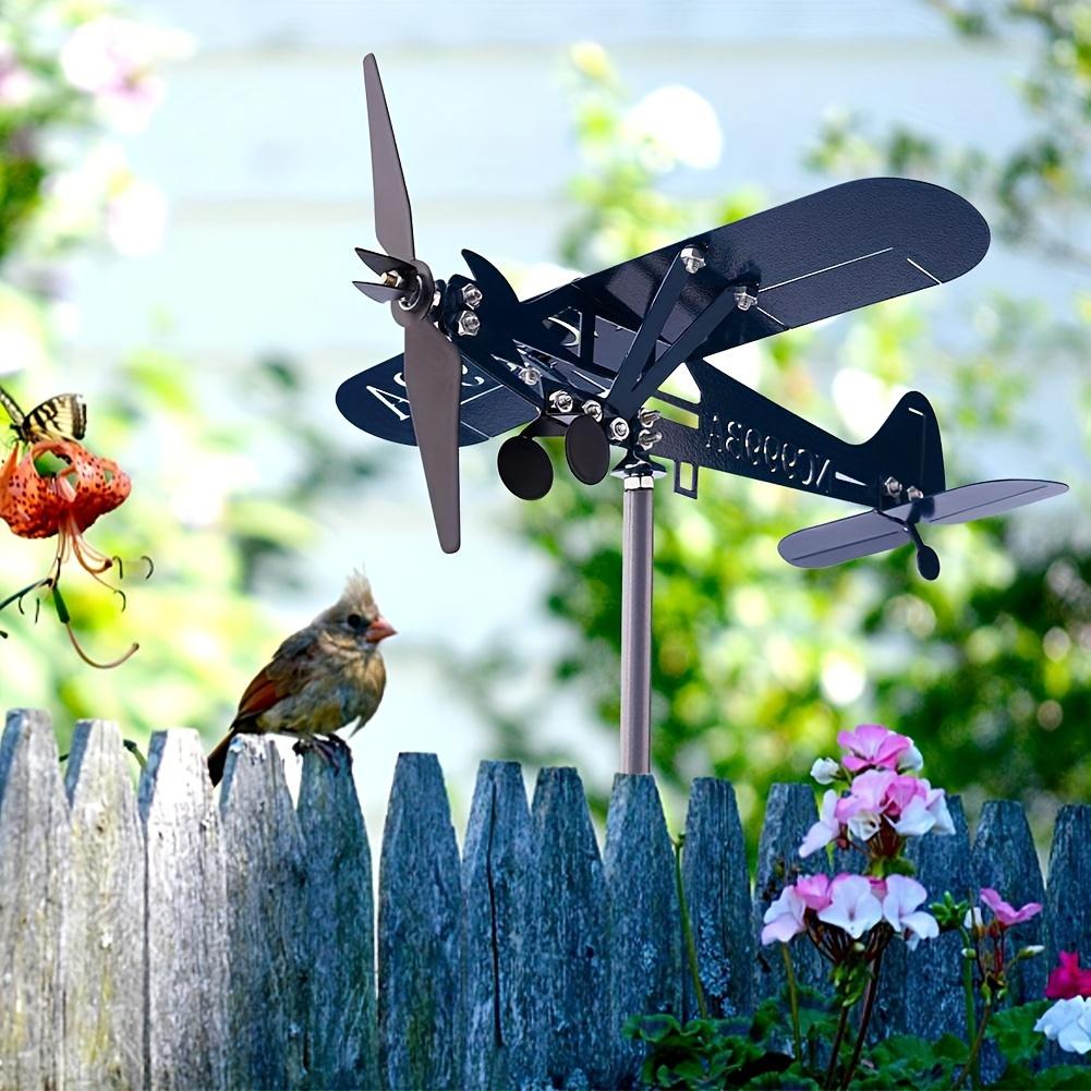 Piper J3 Cub Wind Spinner Plane Metal Airplane Weather Vane Outdoor Roof Wind Direction Indicator WeatherVane Garden Decor