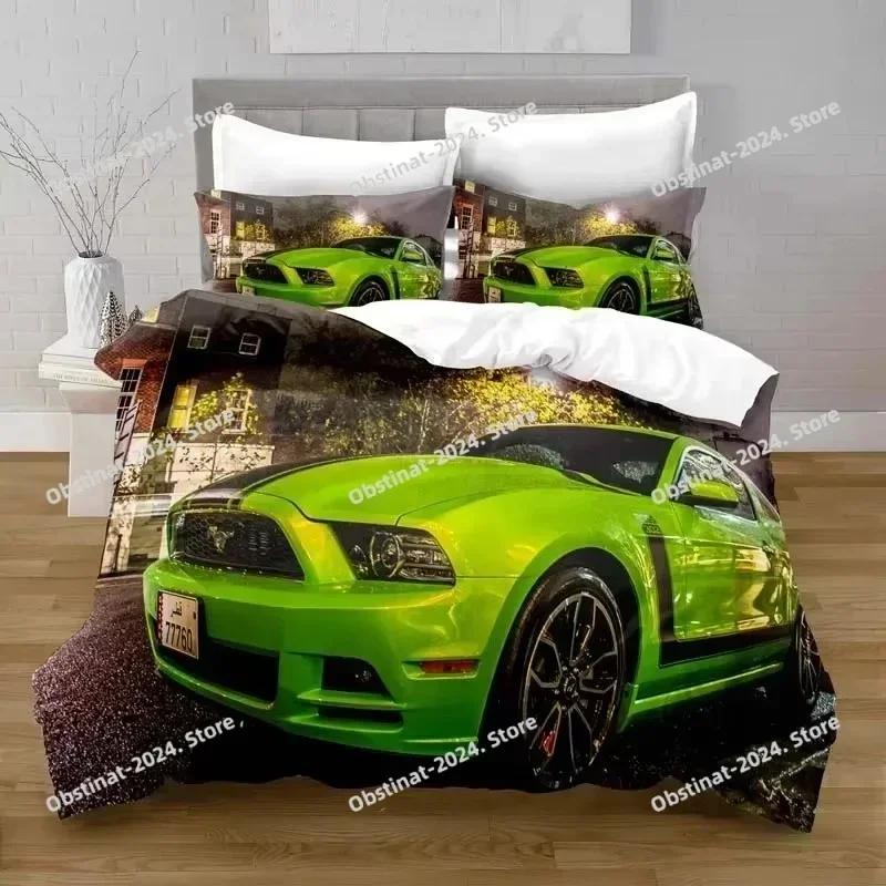 Autos Fahrzeuge Bettwäscheset Jungen Schlafzimmer Dekor Bettbezug Kissenbezug Autos Rennsport Druck Bettwäsche Set King Queen für Erwachsene
