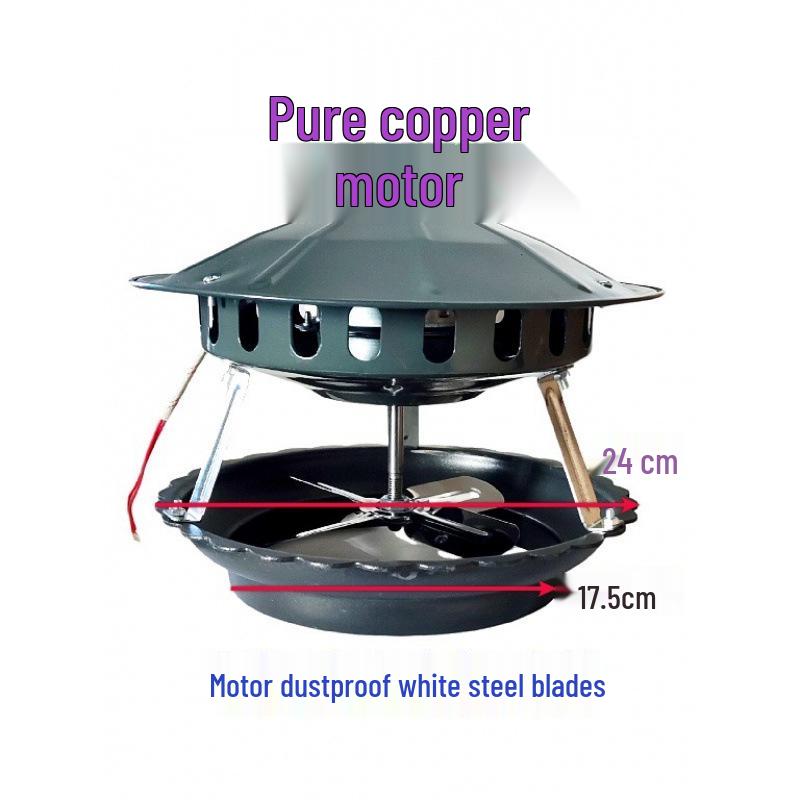 Pure Copper Motor Smoke Extractor: Anti-Backdraft Combustion Booster for Civil Chimneys, Rural Fire Pits, and Boilers