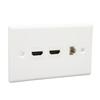 2 Port 4K HD Multimedia Interface Ethernet Wall Plate Soldering Free 1 Port Cat6 Keystone Wall