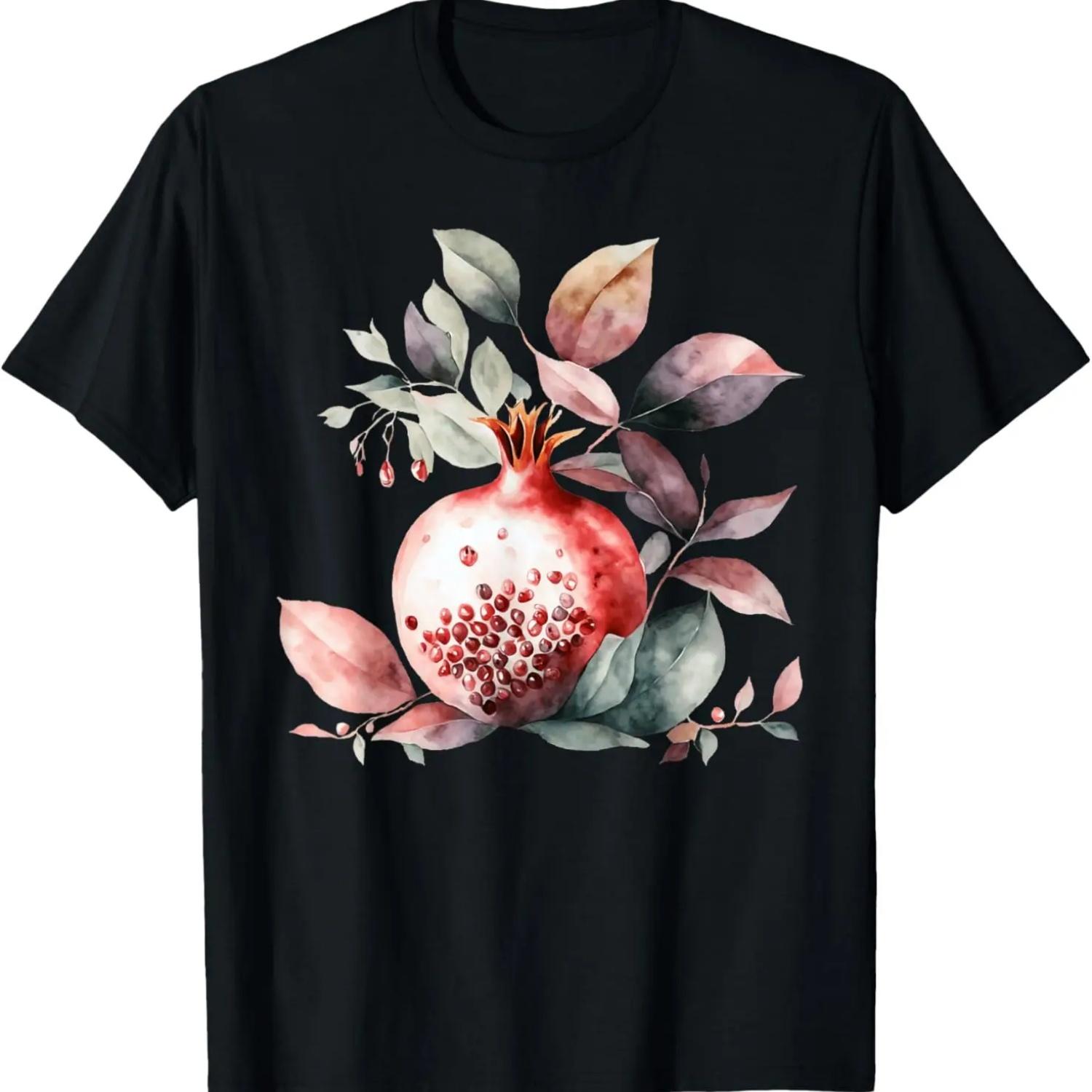 Pomegranate Fruit Vegan T-Shirt T-Shirt S чёрный