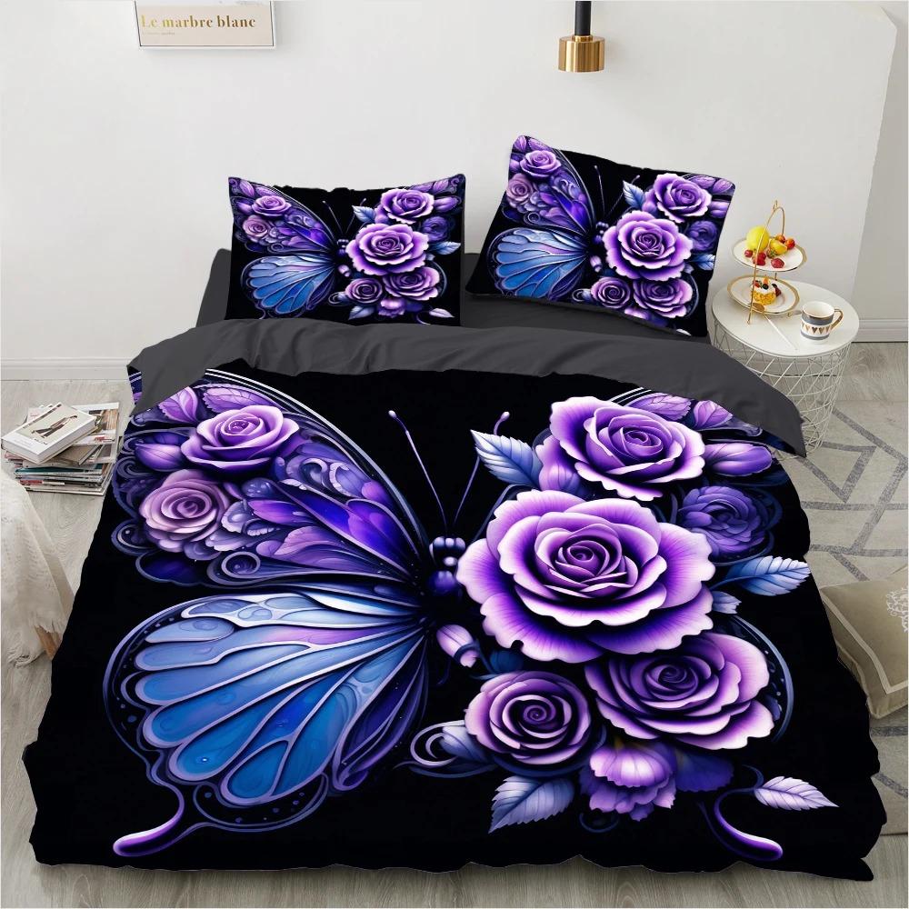 Luxury Bedding Sets 3d Digital Printed Retro Bohemian Butterfly 23pcs High Quality Duvet Cover Set Queen King Size Comforter