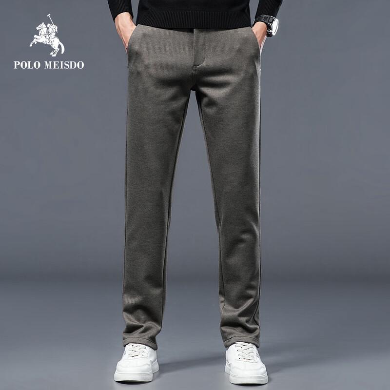 POLOMEISDO Men s Warm Straight-Leg Casual Trousers 38