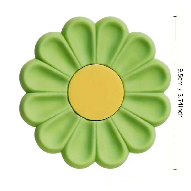 Daisy Flower Shape Cup Coaster Silicone Slip Insulation Pad Cup Mat Hot Drink Holder Mug Stand Home Table Decorations Kitchen Accessory