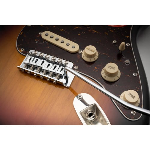 Musiclily Pro 10.5mm Vintage 6-Point Tremolo Unit Bridge for 36mm Short Block Squier Stratocaster Electric Guitars, Chrome