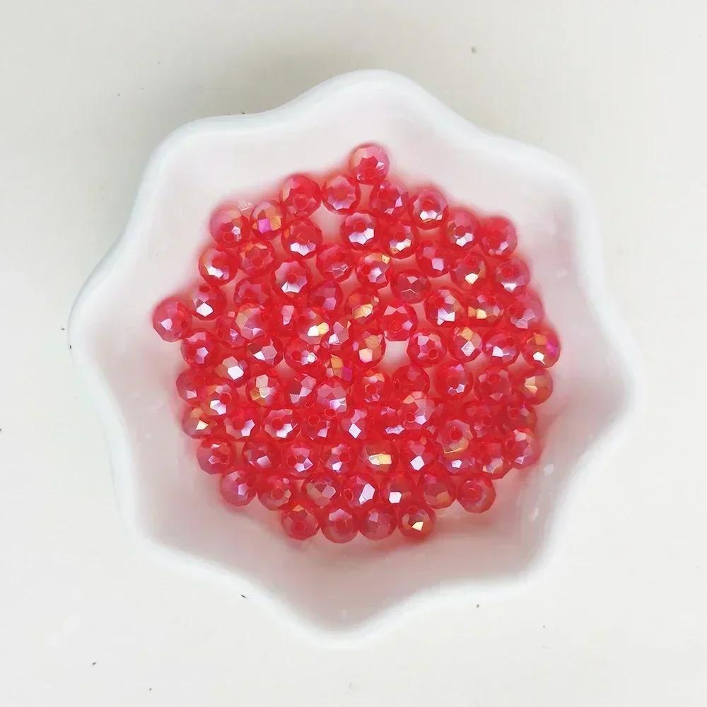 50pcs Translucent Czech Crystal Glass Bead Faceted Colorful Spacer Bead for Jewelry Making DIY Bracelet Necklace Accessories