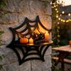 Halloween Wall Decor Wooden Shelf, Ghost Bat Shape Hanging Organizer for Spooky Room Accents Home Decor, Farmhouse Display Rack, Festive Party
