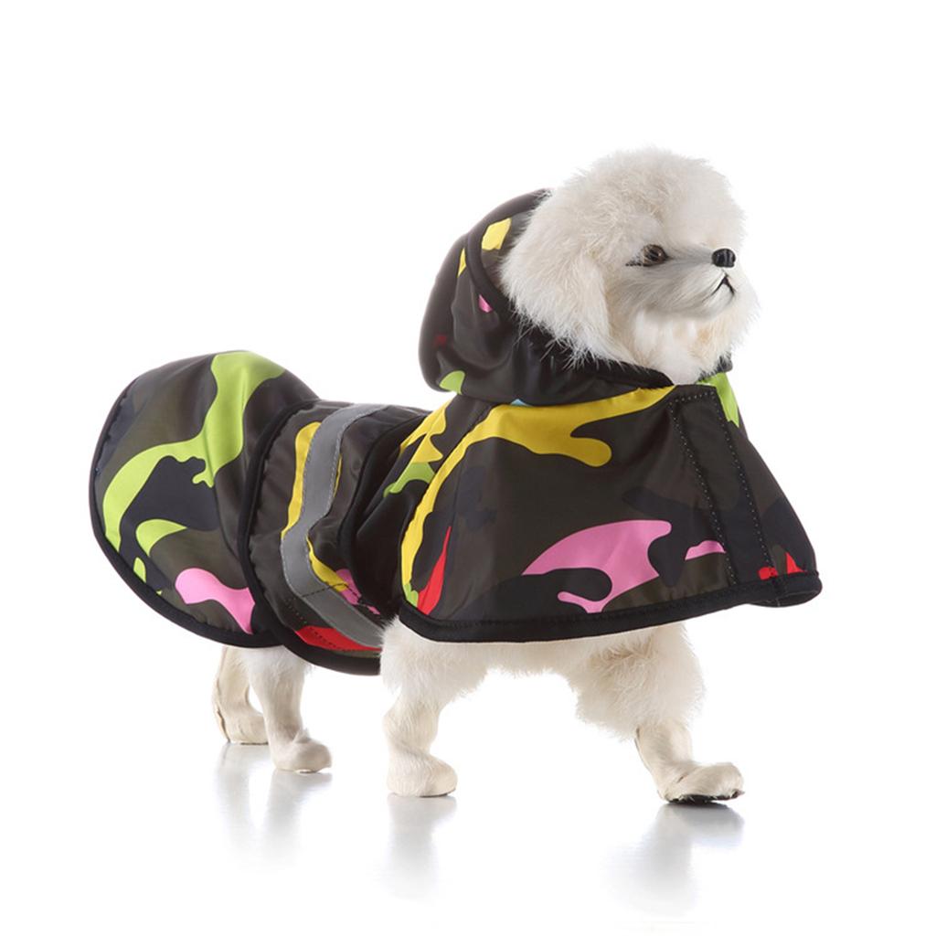 Lightweight Waterproof Rainwear Small To Large Dogs and Puppies Ponchos Hood Reflective Strip Rainwear with Hood