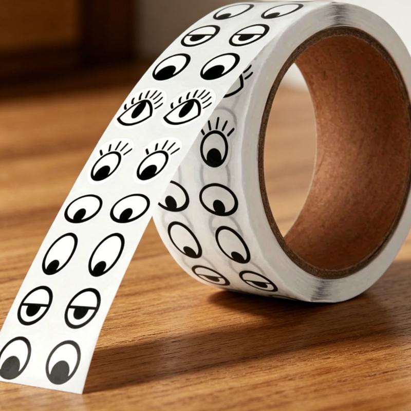 Eyes Stickers Roll Self Adhesive Cartoon Eye Decals with Different Expressions for DIY Crafts Scrapbooking and Party Decorations