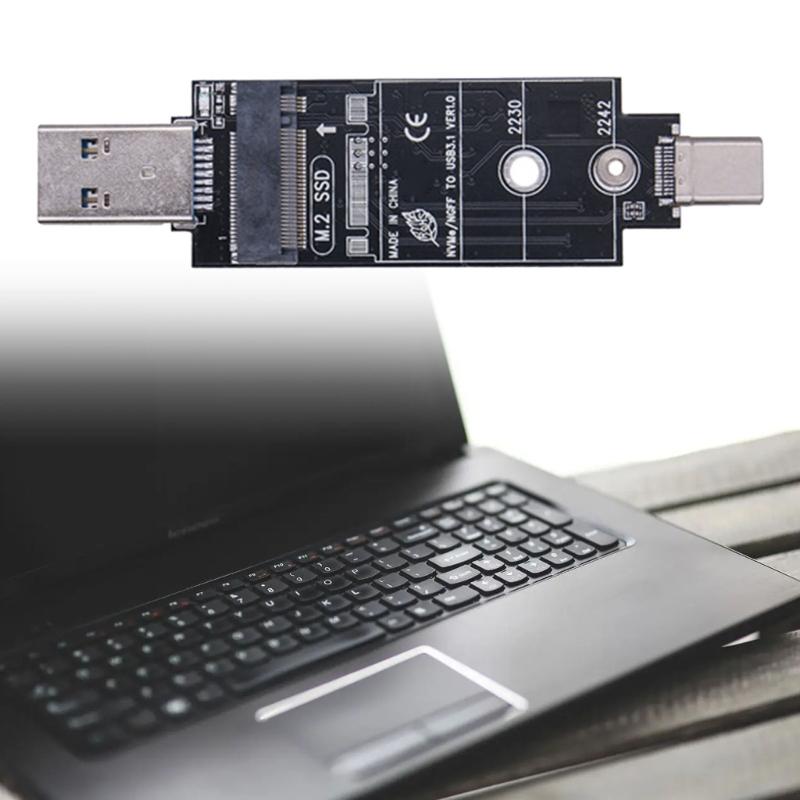 M.2 to USB Adapter USB 3.1 Gen2 to NVMe NGFF M.2 Solid States Disk Hard Disk Case Adapter Support for NVMe Solid States Disk Size 2242/2280