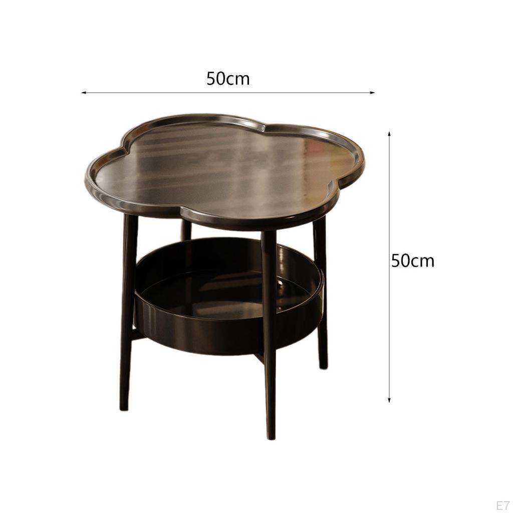 2 Tier Side Table Coffee Modern Furniture Organizer Small Tea End for Apartment