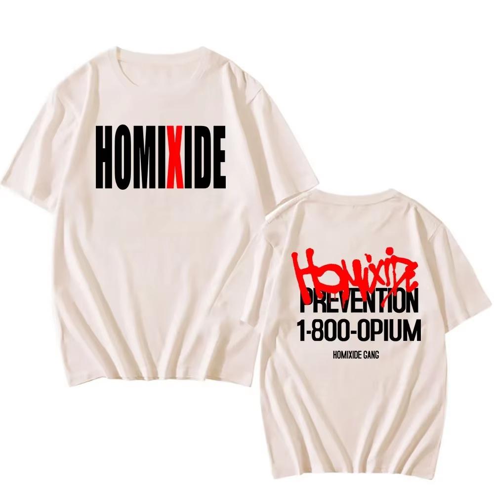 HXG Homixide Gang Tshirts Camisetas Summer  Short Sleeve T-shirt Men Women Clothing Graphic Tee Grunge Print Top