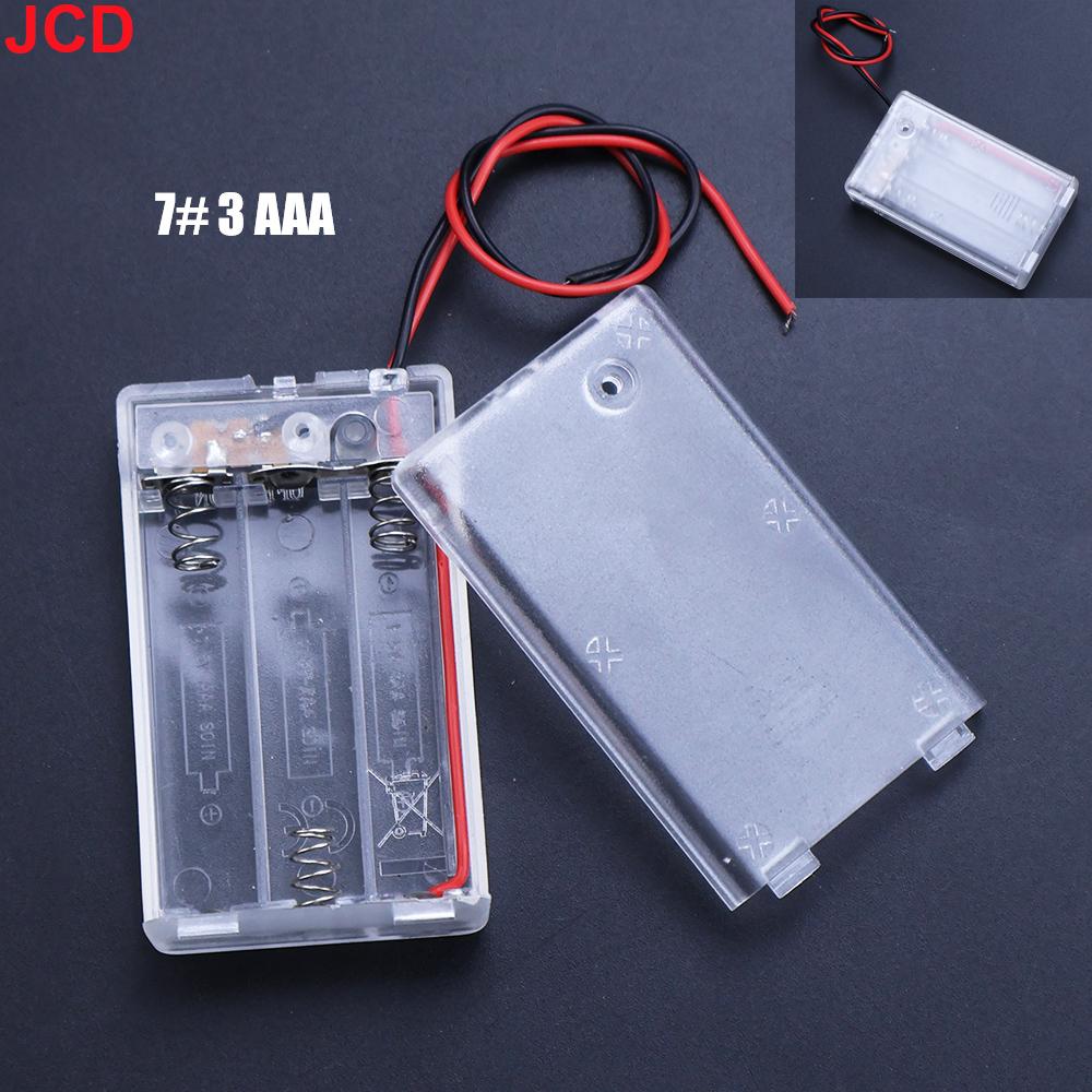 JCD 1piece Plastic Transparent 1/2/3/4AA And 2/3AAA Size Power Battery Storage Box Bracket With Lead Battery Socket No. 5 And 7