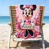 1pc Minnie5 Beach Towel with Custom Name, Beach/Swimming/Bath/Picnic/Camping Towel, Suitable for Seaside Beaches