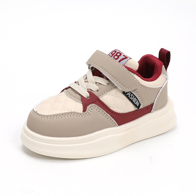Children's Fashionable Two-Tone Sneakers for Spring and Summer, Boys' Leather Casual Shoes, Girls' Running Shoes