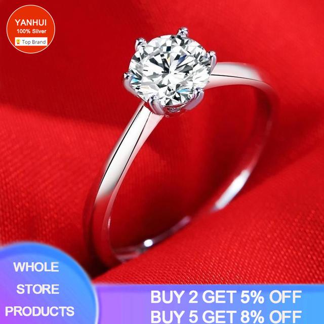 925 Sterling Silver Color Natural Zirconia Diamond Wedding Band White Gold Fashion Jewelry for Women