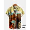 Men Shirts 3d Geometric Art Colorful Abstract Oil Painting Printed Men's Short Sleeve Shirts Fashion Unisex Hawaiian Button Top