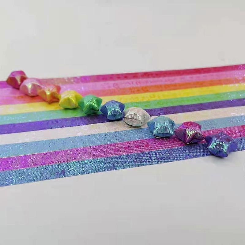 Dww-Moon Starry Sky Pentagram Origami Stars Paper and Luminous Starry Sky Paper Set, 270 Sheets