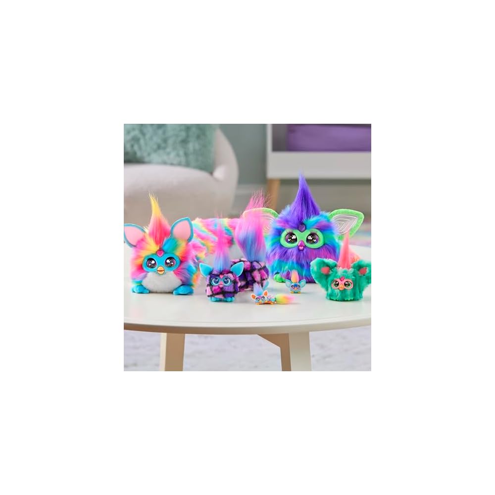 Hasbro Furby DJ Furbling Berry Cupcake Mini Friend Sound and Music Plush Toy for Ages 6 and Up White and Pink
