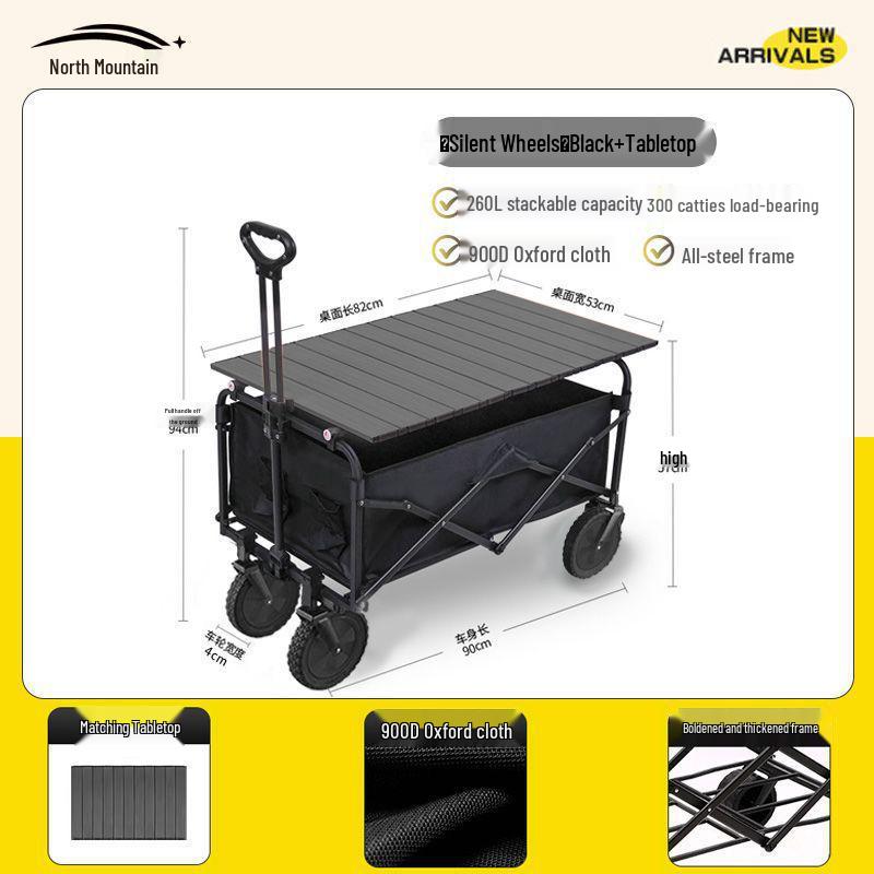 Faltbarer Outdoor-Camping-Handwagen und Picknick-Trolley