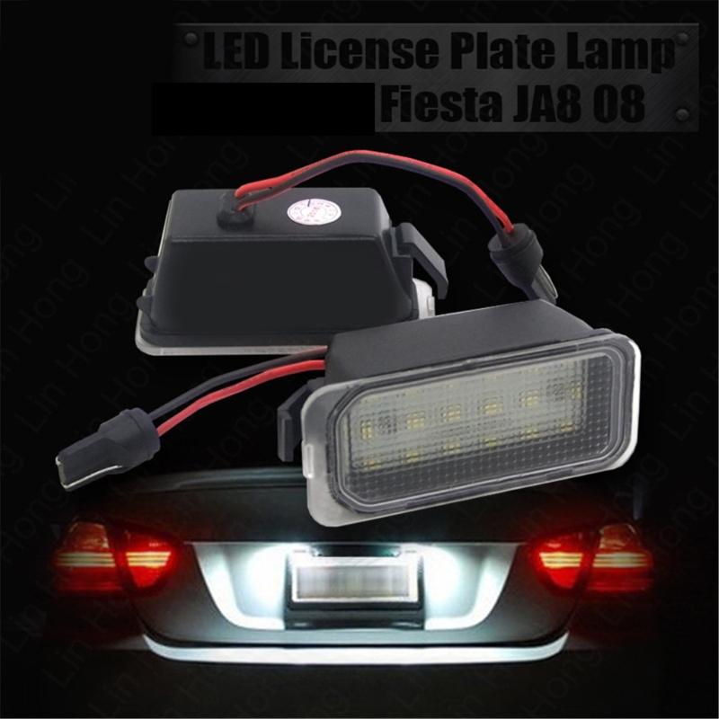 1 Pair LED License Plate Lights Lamp for Fiesta Focus KUGA Replacement Rear Tail License Lamp Assembly