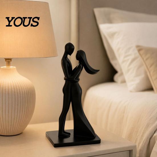 Durable Couple Statue Figurine, 3D Printed Hugging Statue, Modern Romantic Desktop Sculpture for Living Room, Bedroom, Office, Shelf, Table