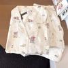 Girl Soft Cute Magic Star People Pajamas Women's Summer Short-sleeved Shorts Cardigan Set Comfortable Casual Loungewear
