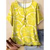 Fashion Women's Crew Neck Short Sleeve 3D Casual Color Printing Casual Short Sleeve Crew Neck T-Shirt