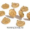 MamacitaSlay 316L Stainless Steel Vintage Zodiac Coin Charms 18K Gold Plated Waterproof Jewelry For DIY Necklace Pendant Making