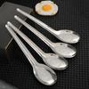 10pcs Stainless Steel Soup Spoon Long Handle Dinner Spoons Flatware Dessert Spoon  Restaurant
