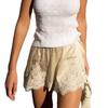 Spring & Autumn Women's Fashion Wide-Leg Shorts with Lace Trim