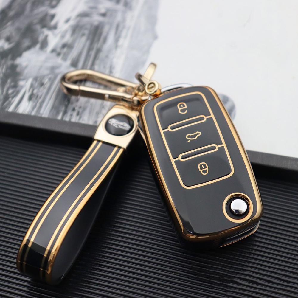 Für VW Golf Polo Bora Beetle Tiguan für SKODA Fabia Superb für SEAT Leon Toledo Altea Ibiza TPU-Fernschlüsselgehäuseabdeckung