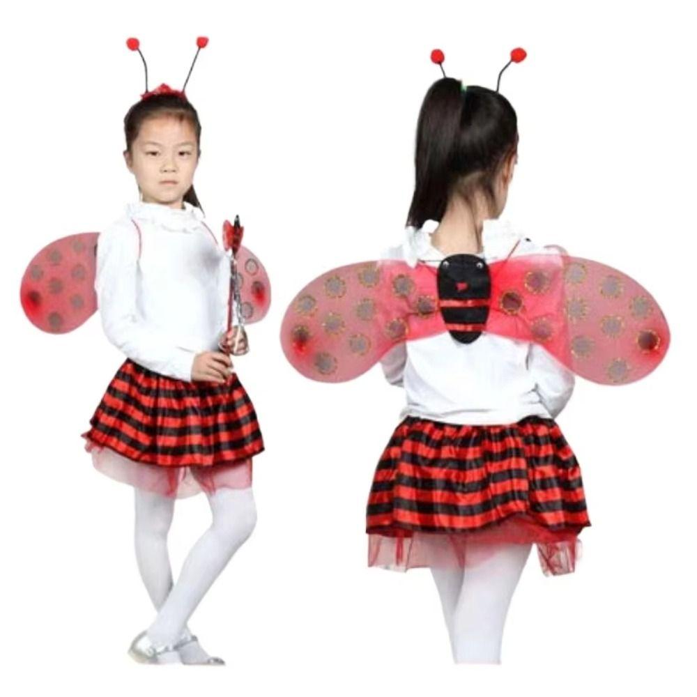 4 Adet/Takım Asa Cadılar Bayramı Giydirme Kanatları Cosplay Aksesuarı Kawaii Küçük Arı Kostümü Kız