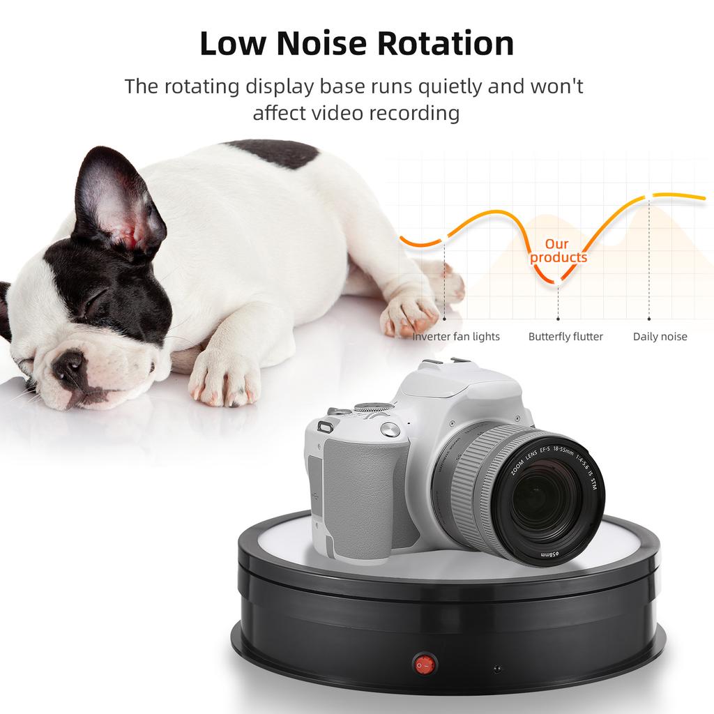 30CM 11.8in Motorized Rotating Display Stand with RGB Light Display Base 360 degrees Rotatable Electric Potography