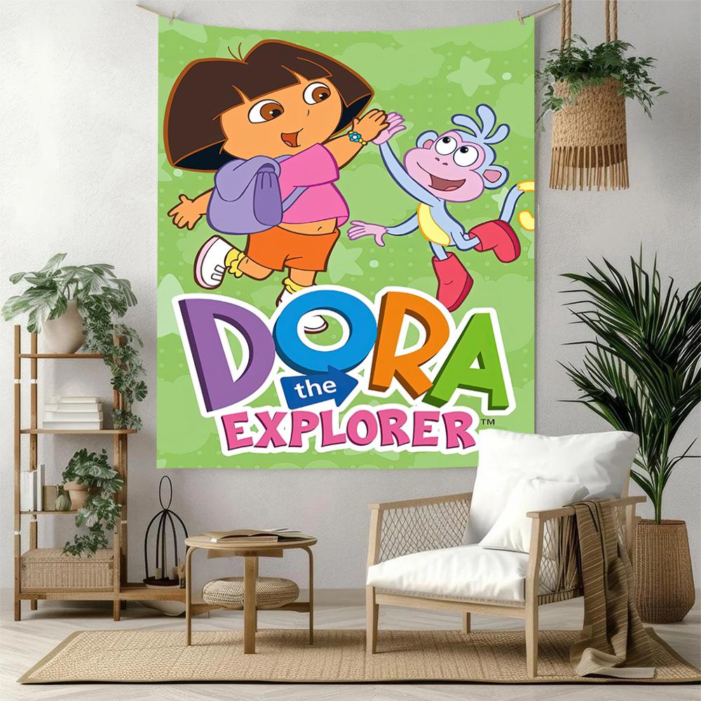 Dora Explorer Wall Decor Tapestry Art For Pet Memorial Birthdaywedding Party Backdrop Family Gift