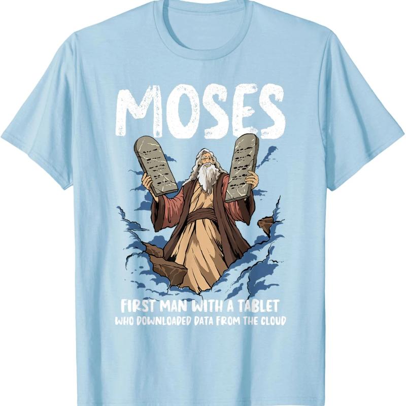 Lustiges Moses Shirt Christlicher Humor Bibel Evangelium Datenwolke T-Shirt