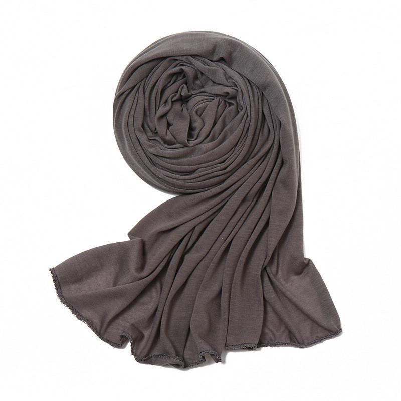 Light Cotton Monochrome Scarf Wrap With Stretch Breathable Fabric For Casual Wear